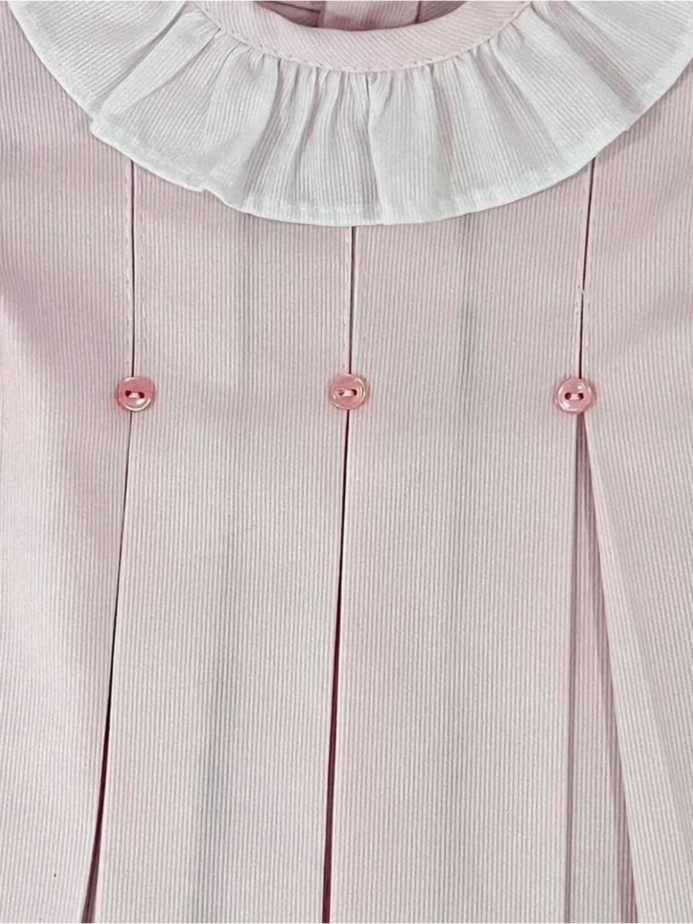 Classic Pink Baby 3 Dress Set with Ruffled Collar. 3 months
